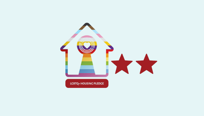 We've been awarded LGBTQ+ Housing Pledge Pioneer status!