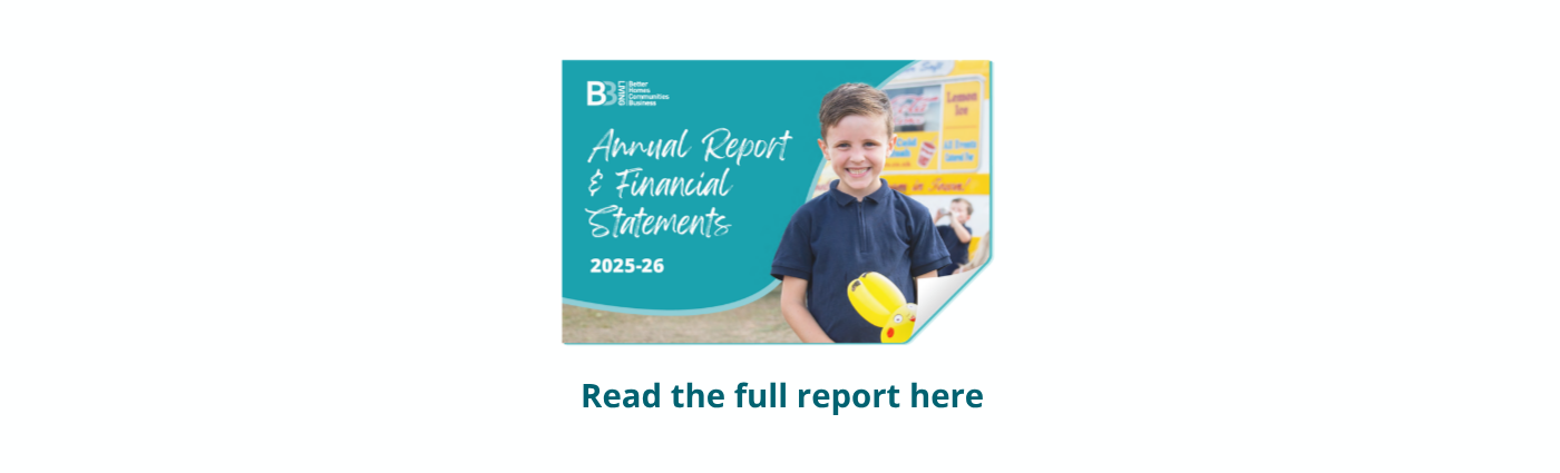 Cover of annual report and financial statements report with text underneath reading "Read the full report here"