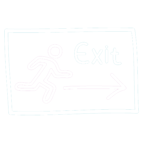 Icon showing fire exit