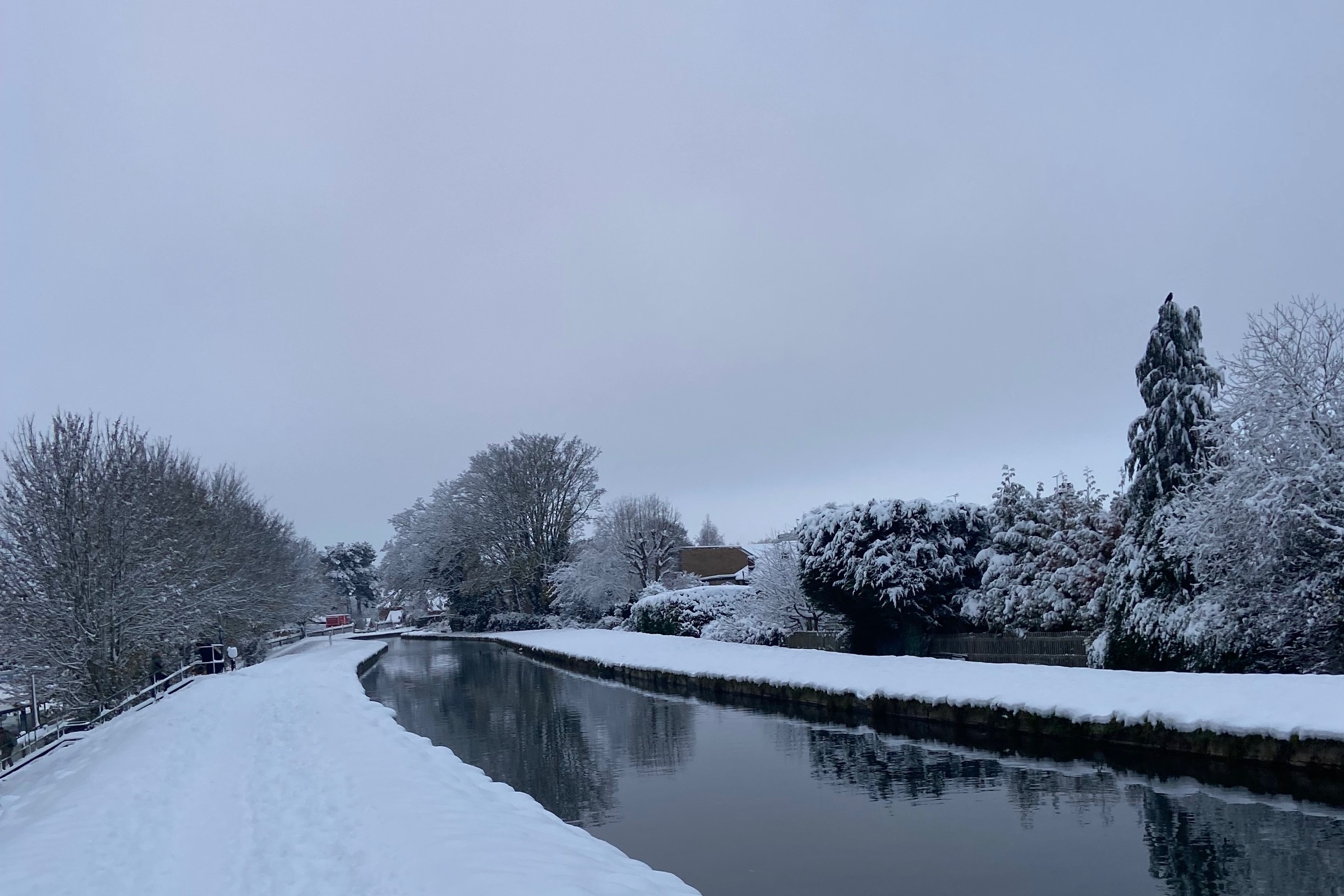 Photo of canal in Broxbourne in the snow