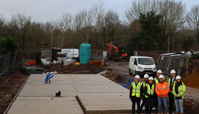 Construction has started to transform Barrow Lane garages into new homes